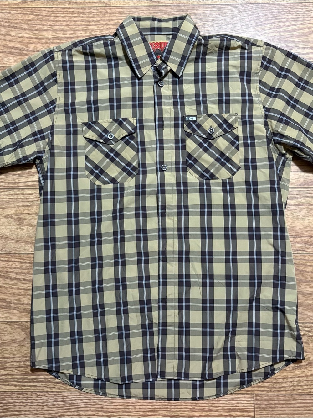 Dixxon Flannel Co The Rustler Tan Plaid Button Down Shirt Western Cowboy Large